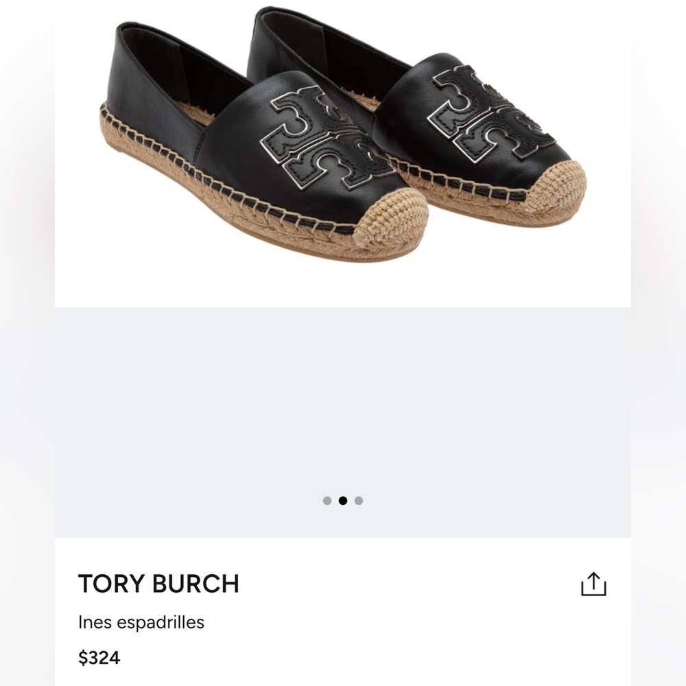 Tory Burch Black and Tan Espadrilles Slip-On